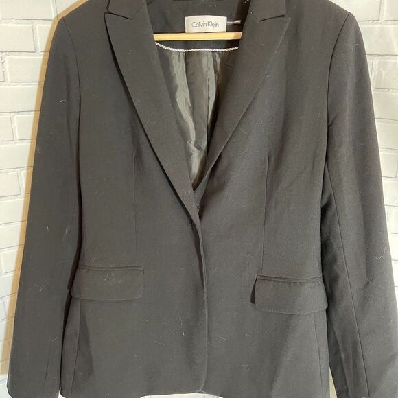 Calvin Klein Black Boxy Blazer Sz P/S - Picture 1 of 3